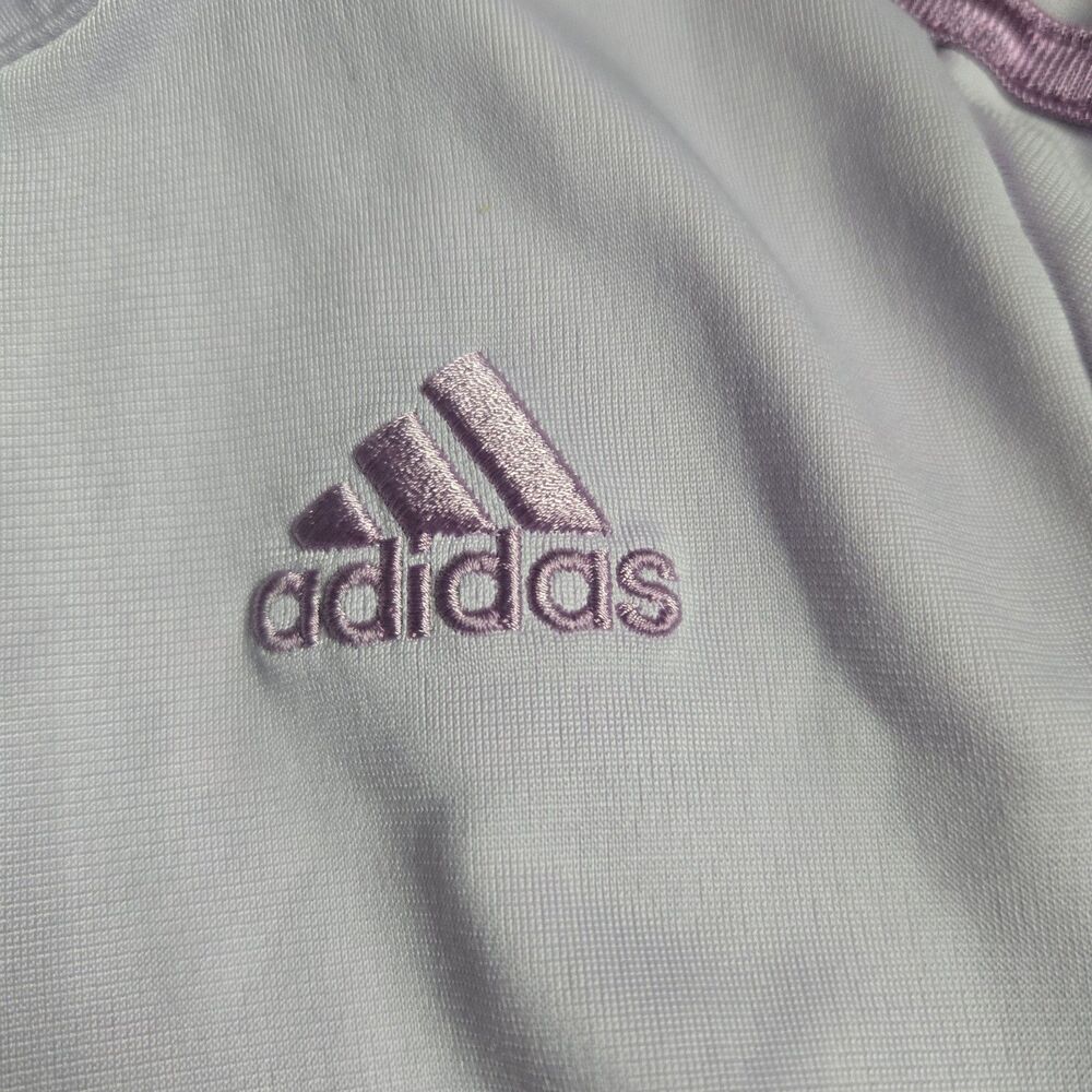 Lavender Adidas 2‑Piece Tracksuit Set 4T Jacket Pants Purple Stripes Athleisure - Picture 10 of 16